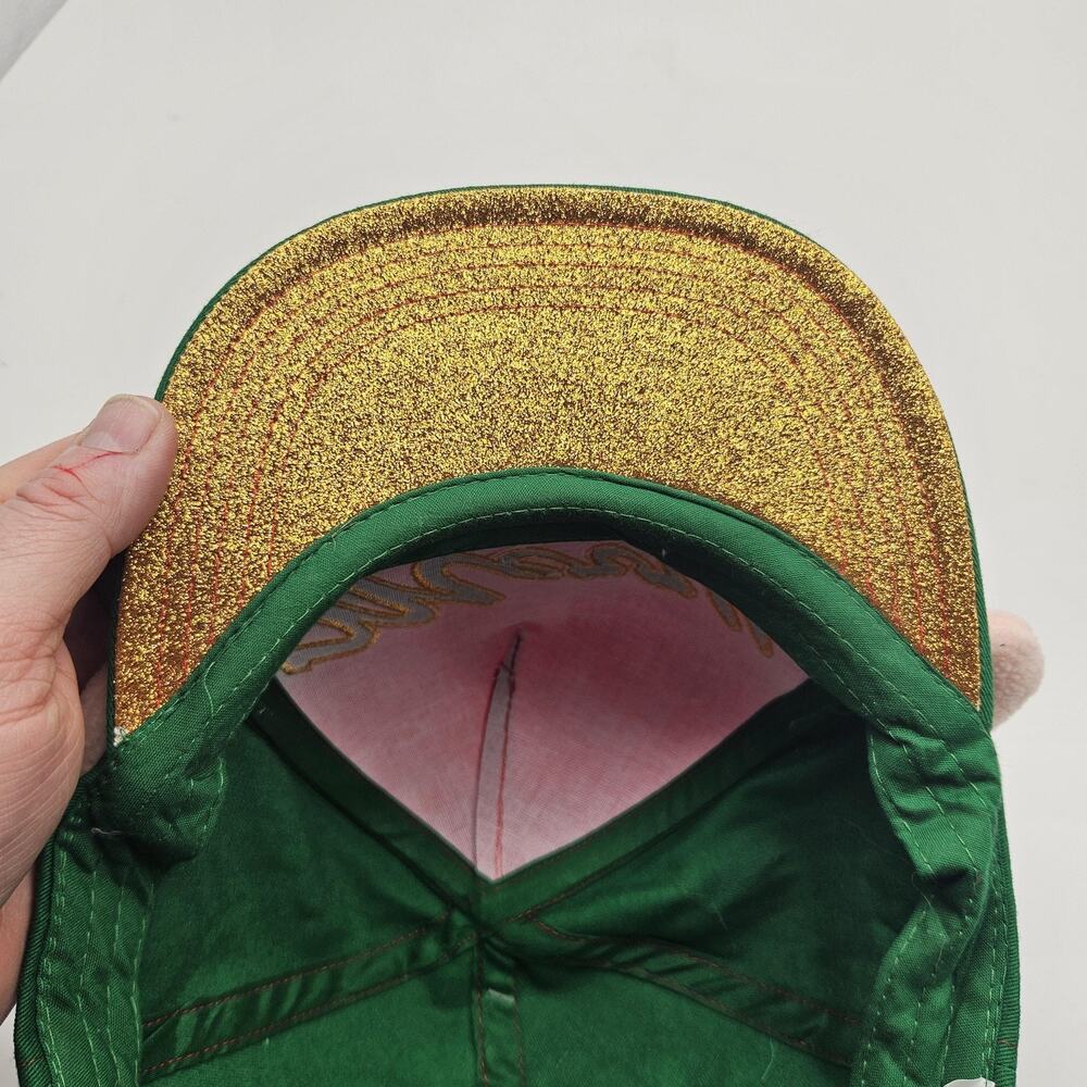 Christmas Elf Merry Hat Cap Snap Back One‎ Size Green Red Pom Pom Ears Glitter - Picture 8 of 11